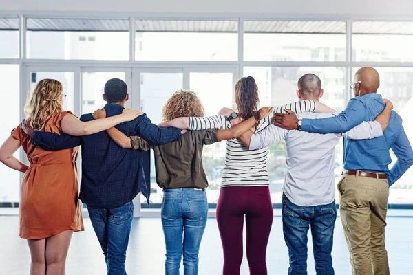 Support Teamwork Hug Back People Motivation Community Diversity Solidarity Faith — Stock Photo, Image