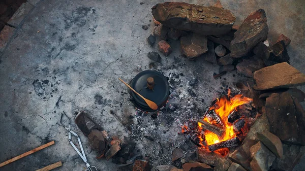 Reúnanse Hora Cenar Una Comida Tradicional Sudafricana Cocinada Por Una —  Fotos de Stock