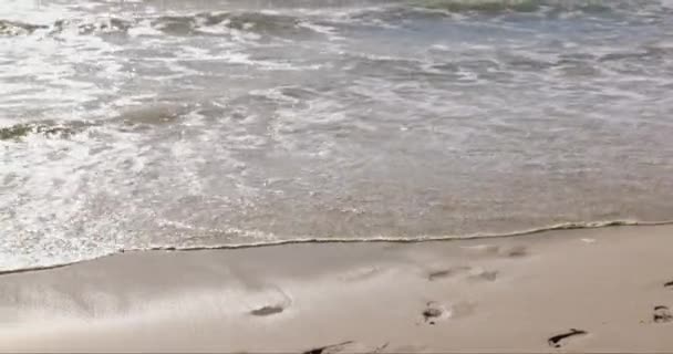 Oceán Vlny Voda Písku Prázdná Pláž Tropické Dovolené Bali Ostrovní — Stock video