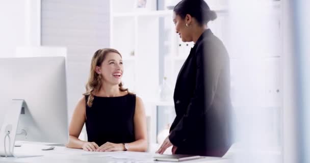 Winner Success Business Women High Five Support Celebration Sales Goals — Stock Video
