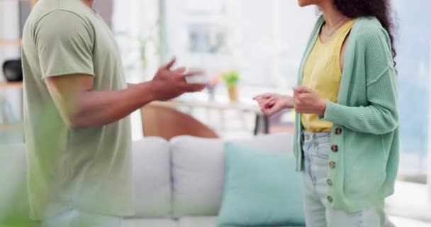 Kavga Eller Çift Evlerinde Tartışma Kriz Boşanma Tartışması Için Oturma — Stok video