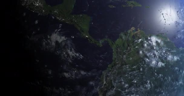 Wszechświat Świat Zoom Ziemi Kosmosie Eksploracji Satelitów Sieci Atmosfery Chmury — Wideo stockowe