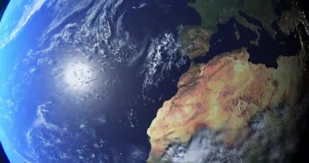 Impianto Mondo Zoom Della Terra Nello Spazio Esplorazione Satellitare Rete — Video Stock