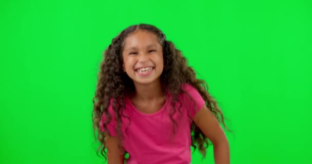 Зеленый Экран Счастье Молодежи Ребенок Смеются Над Смешной Шуткой Детским — стоковое видео