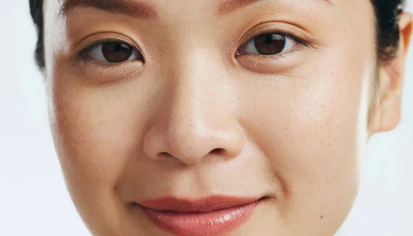 Belleza Cuidado Piel Sonrisa Con Mujer Asiática Estudio Para Cosméticos —  Fotos de Stock