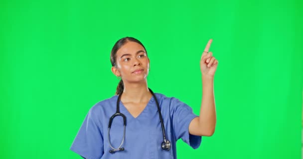 Soins Santé Écran Vert Femme Médecin Interface Information Conseils Sur — Video