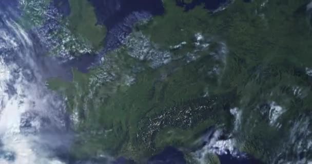 Глобальное Мировое Масштабирование Земли Космосе Управления Спутниками Сетями Атмосферой Облака — стоковое видео