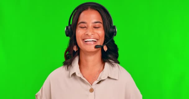 Kundenservice Call Center Und Eine Frau Mit Headset Auf Einem — Stockvideo