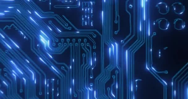 Cpu Microchip Hologram Van Printplaat Voor Programmering Codering Informatietechnologie Cybersecurity — Stockvideo
