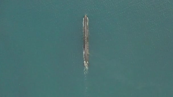 Drone Denizaltı Nakliye Gemisi Denizde Okyanusta Ordu Ordu Donanma Gemileri — Stok video