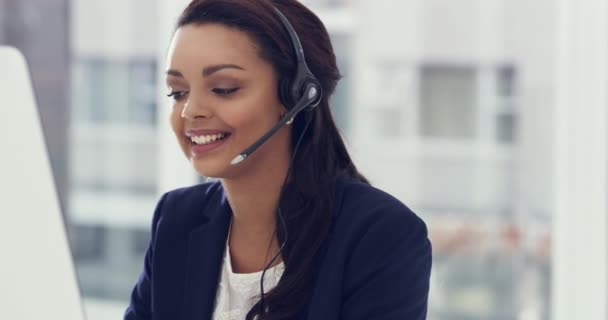 Call Center Consultoría Comunicación Con Mujer Negocios Para Telemarketing Servicio — Vídeos de Stock