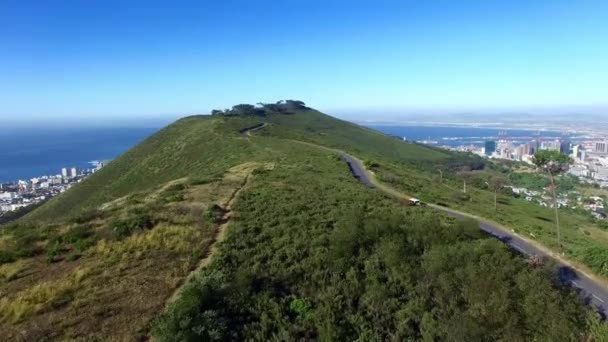 Вид Воздуха Горы Природа Дороги Через Дикую Природу Кейптауне Южная — стоковое видео