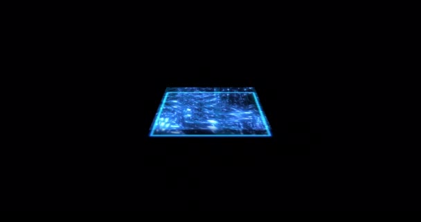 Bundkort Teknologi Digital Programmering Hologram Isoleret Sort Baggrund Cybersikkerhed Mikrochip – Stock-video