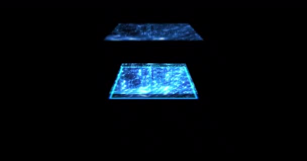 Holograma Cpu Digital Para Tecnología Información Almacenamiento Datos Computación Nube — Vídeos de Stock