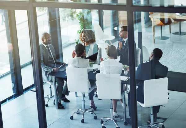 Personas Negocios Reuniones Oficina Edificio Lugar Trabajo Profesional Para Grupo —  Fotos de Stock