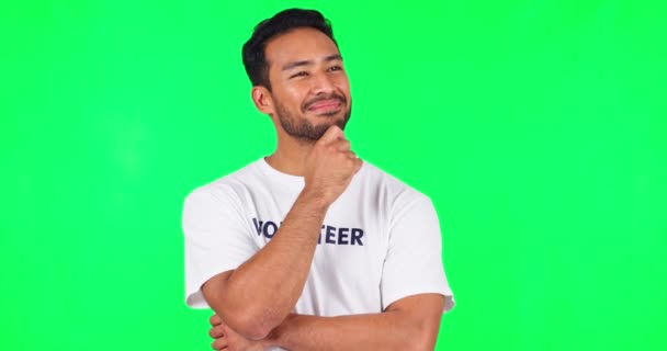 Solución Idea Hombre Estudio Con Pantalla Verde Para Soñar Recordar — Vídeo de stock