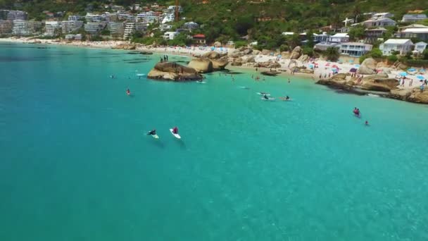 Drone Paisaje Playa Naturaleza Con Vista Aérea Ciudad Del Cabo — Vídeos de Stock