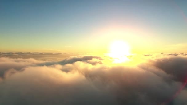 Felhők Drón Napfelkelte Kék Égen Időjárás Természet Békés Felhő Föld — Stock videók