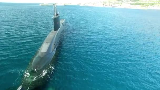 Leger Drone Reizen Met Onderzeeër Oceaan Voor Transport Oorlog Onderwater — Stockvideo
