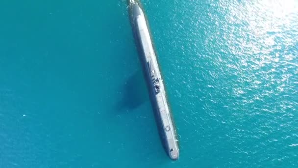 Esercito Drone Viaggiare Con Sottomarino Oceano Trasporto Guerra Tecnologia Subacquea — Video Stock