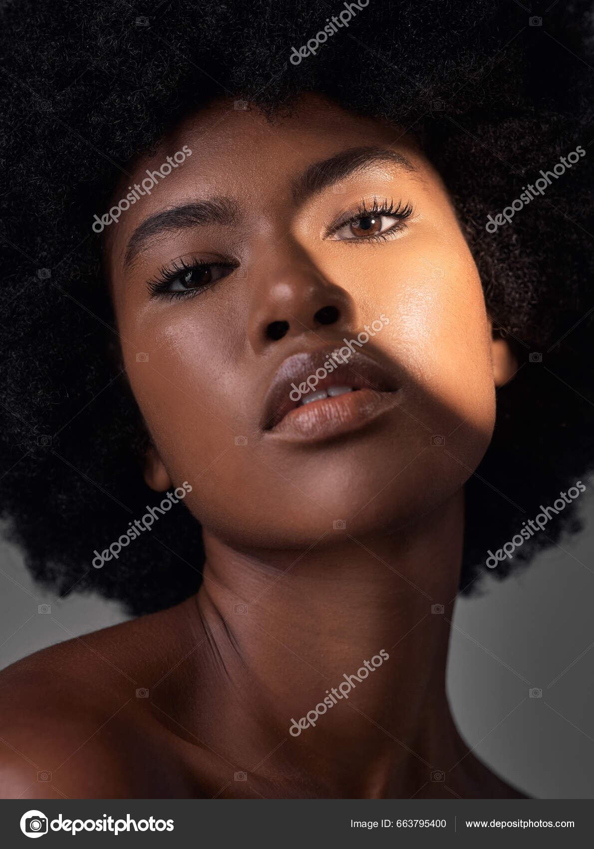 Dark Portrait Light Makeup Black Woman