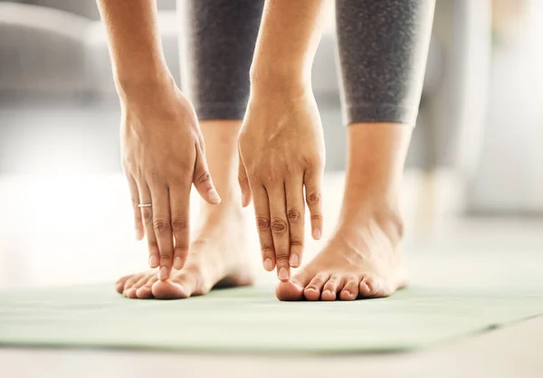 Fitness Yoga Closeup Woman Stretching Workout Health Wellness Flexibility Calm — Stock Photo, Image