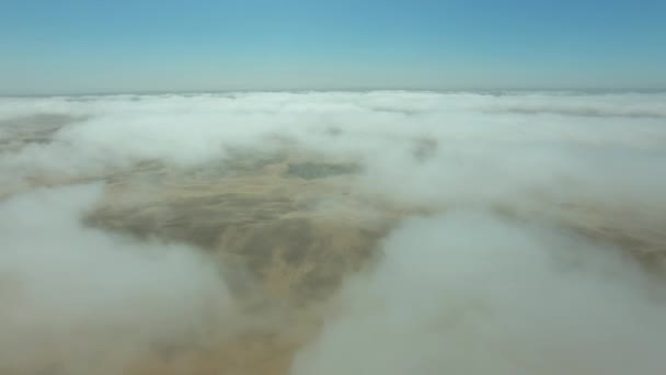 Nuvens Paisagem Areia Com Deserto Vista Avião Para Natureza Aventura — Vídeo de Stock