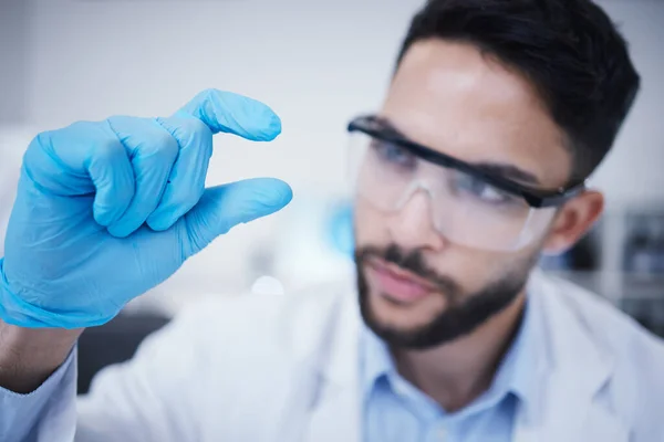 Laboratorium Man Hand Van Een Wetenschapper Met Een Kleine Omvang — Stockfoto