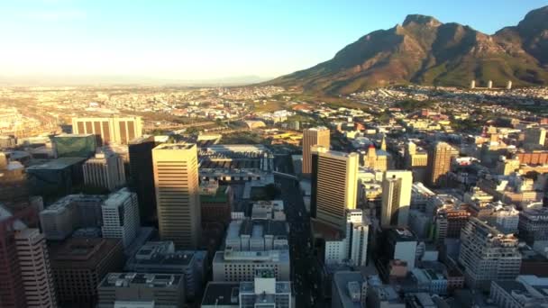 Architektura Budovy Hory Dronem Města Kapském Městě Pro Městskou Dálniční — Stock video