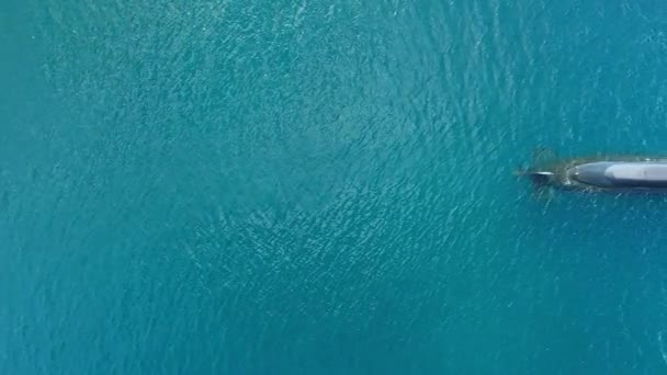 Armée Drone Voyage Avec Sous Marin Dans Océan Pour Transport — Video