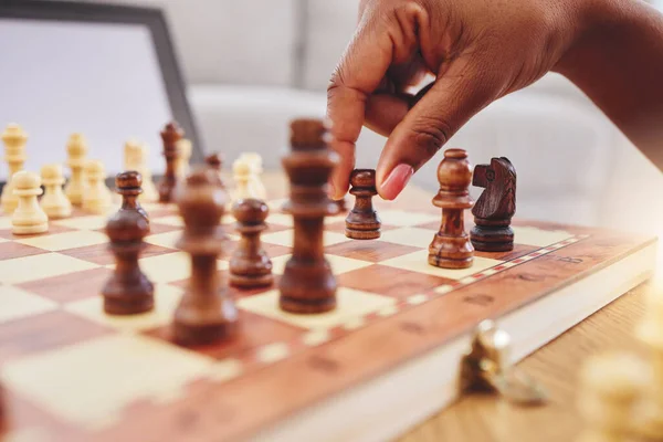 Hand Man Taking Chess Piece Make Next Move Chess Game Stock Photo by  ©guruxox 640426490