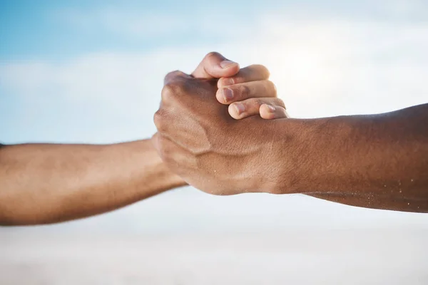 Man Handdruk Partnerschap Voor Deal Overeenkomst Eenheid Gemeenschap Vertrouwen Ondersteuning — Stockfoto