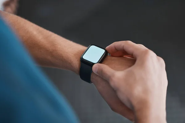 Smart Watch Fitness Schermo Con App Controllare Misurare Fare Esercizio — Foto Stock