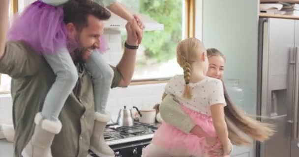 Home Tanec Rodina Láskou Hudbou Energií Svobodou Kuchyní Štěstím Rodiče — Stock video