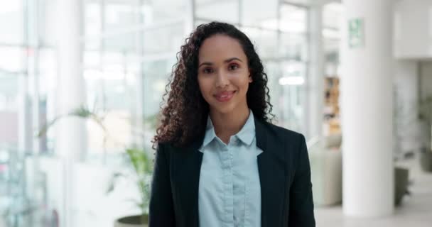 Faccia Sorriso Una Donna Affari Aziendale Ufficio Ridendo Una Battuta — Video Stock