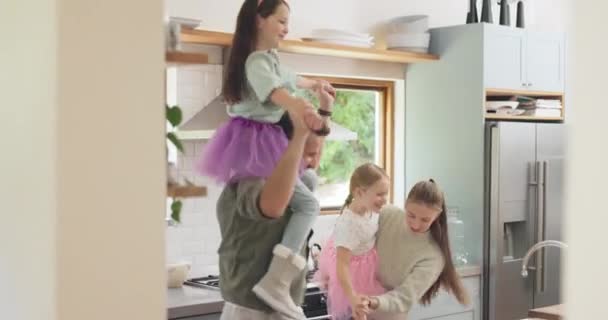 Domov Tanec Rodina Láskou Energií Wellness Svobodou Kuchyní Hravý Dohromady — Stock video