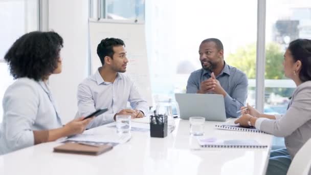 Falar Planejar Pessoas Negócios Reunião Com Trabalho Equipe Para Discussão — Vídeo de Stock