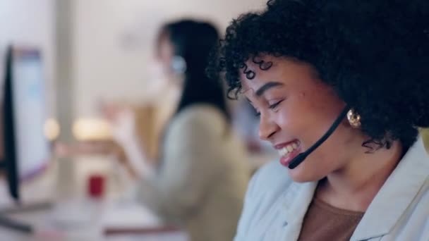 Callcenter Müdigkeit Oder Burnout Nach Beratung Kundenservice Oder Crm Büro — Stockvideo