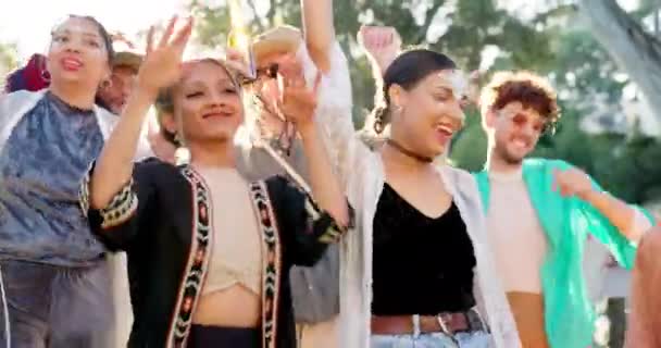 Danse Festival Fête Avec Des Amis Dans Foule Pour Célébration — Video