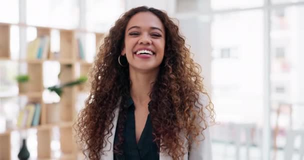 Yüz Avukat Ofisteki Komik Kadın Şirket Şirket Işyeri Portre Avukat — Stok video