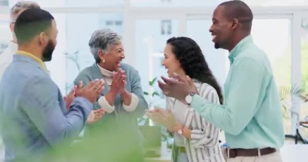 Tvůrčí Lidé Setkání Potlesk Oslavu Vítězství Týmové Úspěchy Nebo Jednoty — Stock video