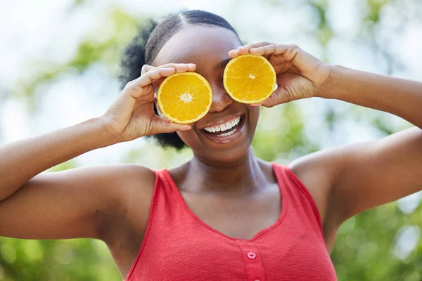 Boldog Fekete Vitamin Narancs Szem Természetes Táplálkozás Vagy Citrusfélék Étrend — Stock Fotó