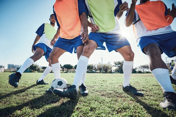 Futbol Erkekler Spor Çim Sağlık Ile Idman Hedefi Sağlık Mücadele — Stok fotoğraf