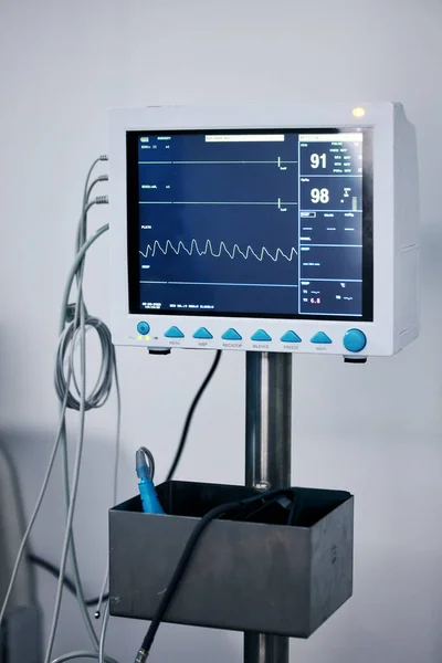 Medical Monitor Heart Machine Healthcare Cardiology Equipment Stats Vitals Hospital — Stock Photo, Image