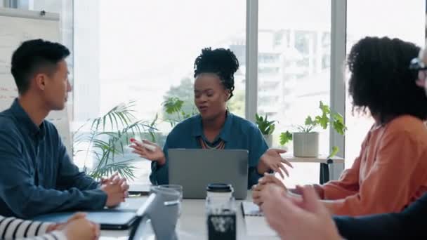Treinamento Apresentação Trabalho Equipe Com Empresários Reunião Para Ideia Planejamento — Vídeo de Stock