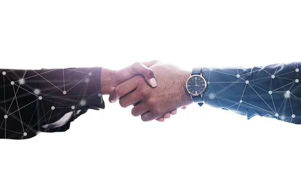 Handshake Sobreposição Conexão Acordo Para Negócios Negócio Contrato Empresa Tecnologia — Fotografia de Stock