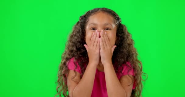 Zelená Obrazovka Obličej Mládeže Dítě Smějí Vtipnému Vtipu Dětskému Humoru — Stock video