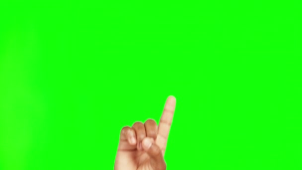 Рука Вказуючи Показуючи Вибір Зеленому Екрані Голосування Або Рішення Опитування — стокове відео
