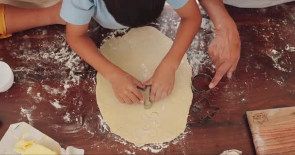 Massa Cozinha Close Biscoitos Familiares Para Guloseimas Sobremesa Lanche Casa — Vídeo de Stock