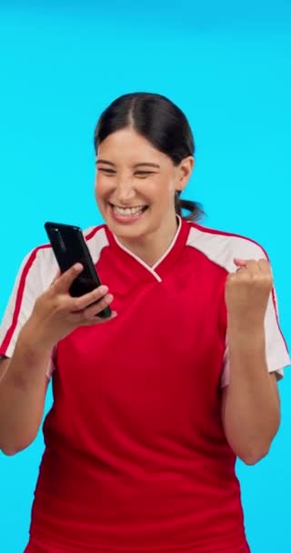 Telefono Schermo Celebrazione Della Donna Con Chiave Cromatica Marketing Atleta — Video Stock